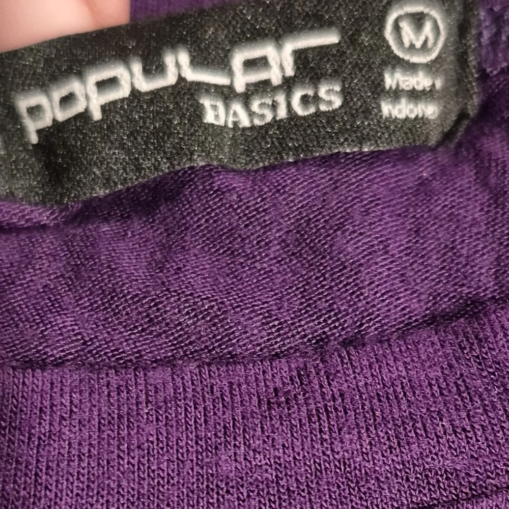 Popular Basics Violet Tee with Metallic Text